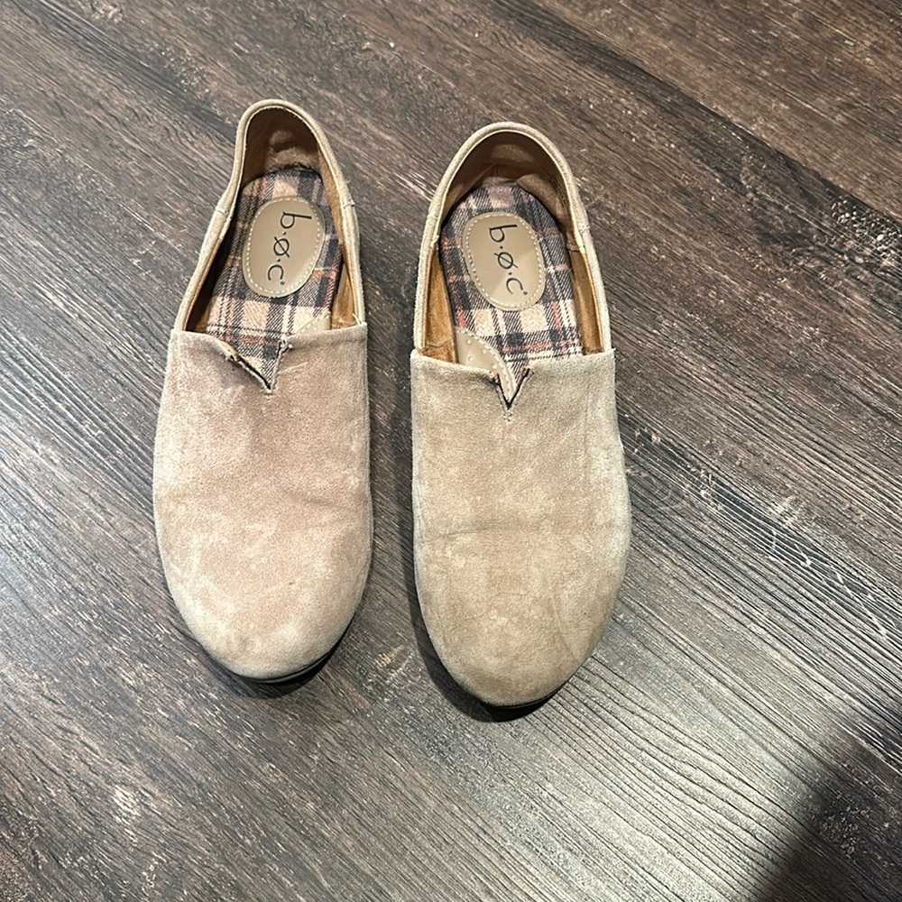 Tan suede flats